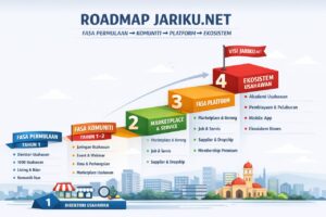 ROADMAP BESAR JARIKU.NET (3 TAHUN) FASA PERMULAAN → KOMUNITI → PLATFORM → EKOSISTEM