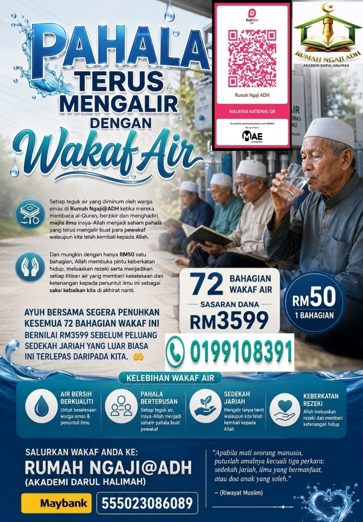 WAKAF PENAPIS AIR VIOMI UNTUK WARGA EMAS MENUNTUT ILMU
