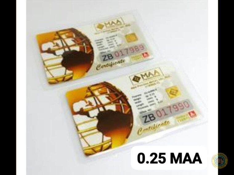 SOLID GOLD BAR 999.9 (0.25GM MAA)