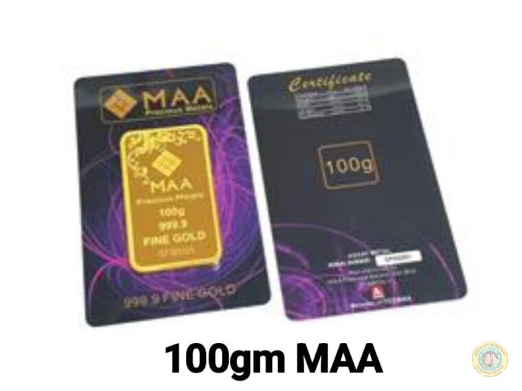 MAA 100 GM SOLID GOLD BAR 999.9