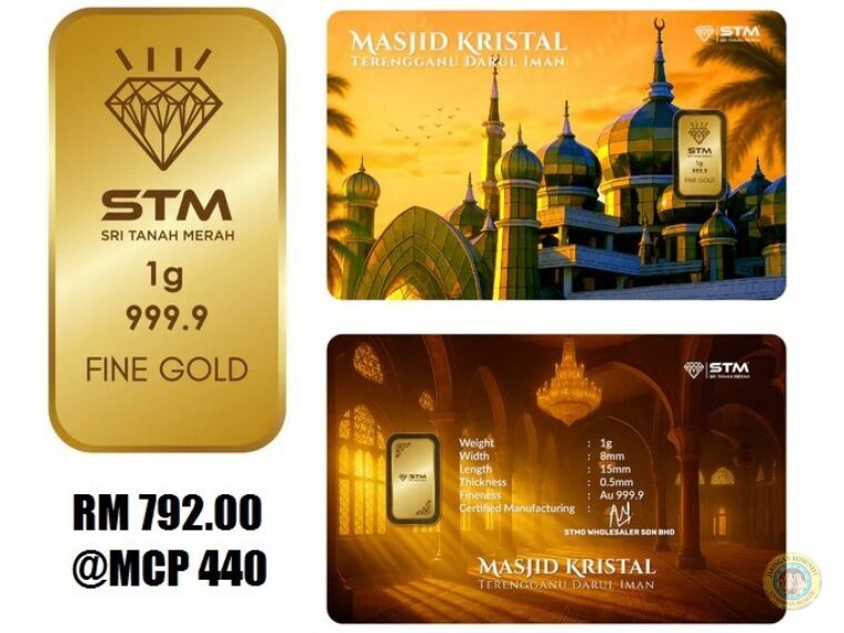 SOLID GOLD BAR 999.9 1gm – Edisi Masjid Kristal